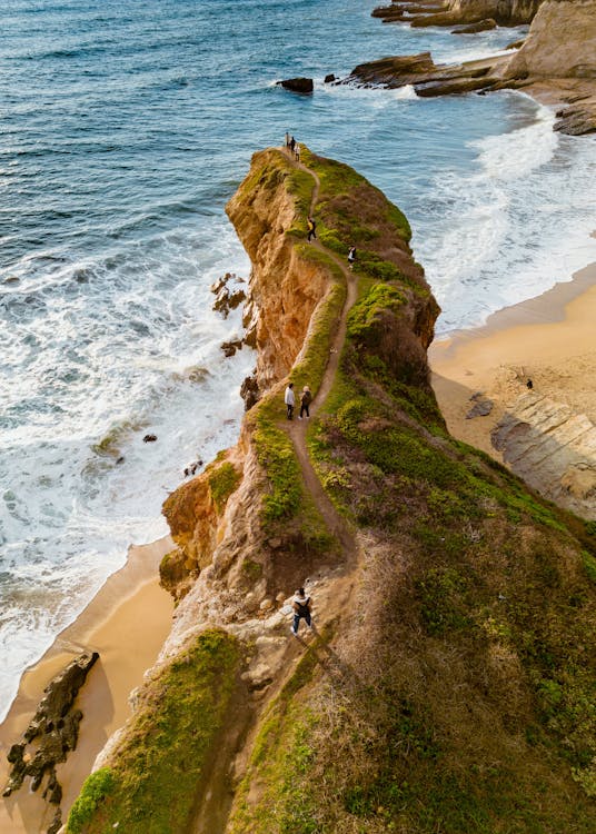 Walkers enjoying the coastal path near Spanish City, Whitley Bay