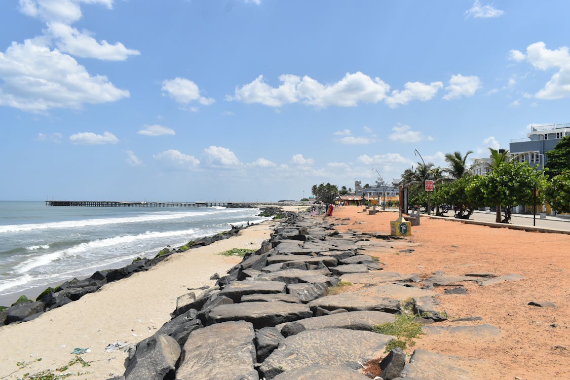 Whitley Bay promenade with walkers enjoying the sea view